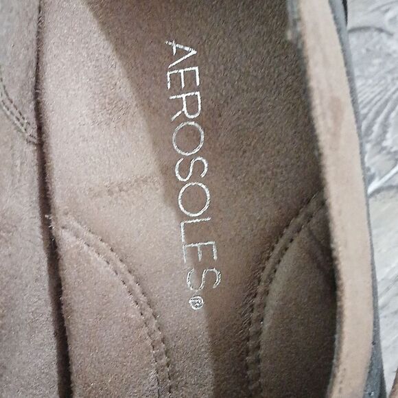 Aerosoles Roler Rink Mary Jane Pumps in Tan Gray Black Sz 7 NWOT - Picture 8 of 9